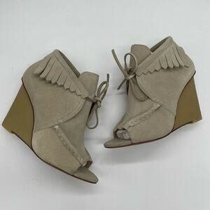 10 Crosby Derek Lam Zared Suede Moccasin Wedge Bootie - 7.5